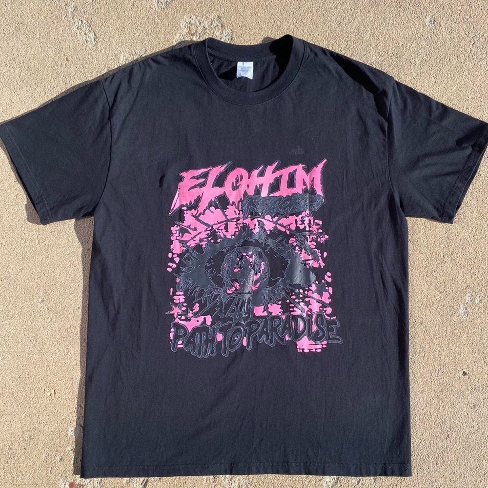 Vintage black and pink Elohim Record “Pass to Paradise” graphic tee